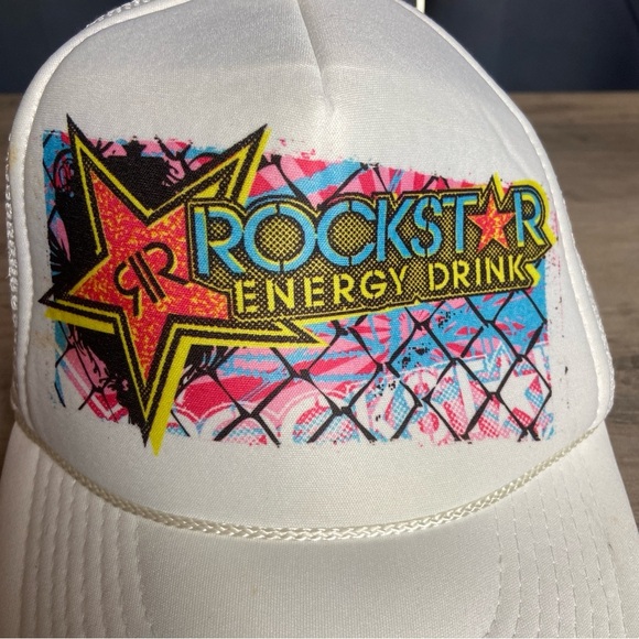 ROCKSTAR ENERGY DRINK PROMO SNAPBACK‎ TRUCKER HAT CAP WHITE - Picture 2 of 10